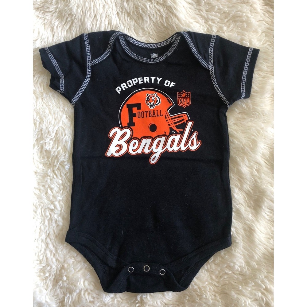 Cincinnati Bengals NFL Team Apparel Baby Short Sleeve Bodysuit Unisex 12 Months